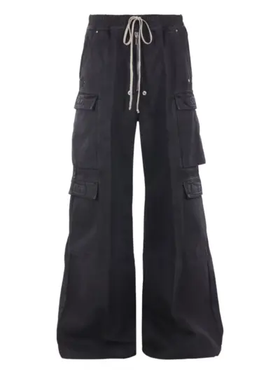 Rick Owens DRKSHDW drawstring wide-leg cargo trousers - Black