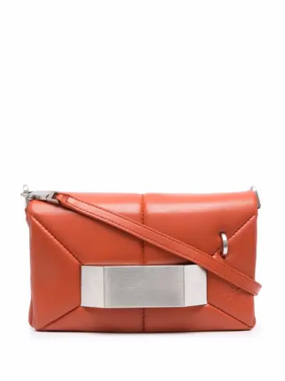 Rick Owens Griffin leather messenger bag - Orange
