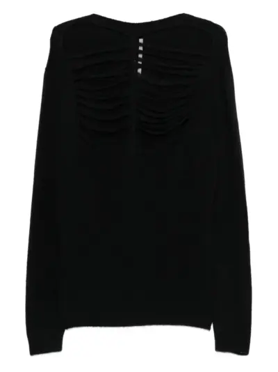 Rick Owens Ls cut-out front sweater - Black