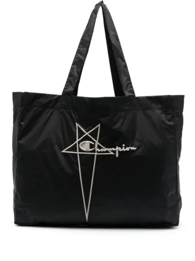 Rick Owens X Champion logo-embroidered tote bag - Black