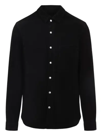 Rick Owens button-fastening suede shirt - Black