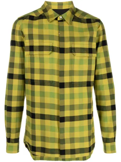 Rick Owens check-pattern cotton shirt - Yellow