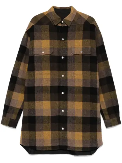 Rick Owens checked shirt - Brown