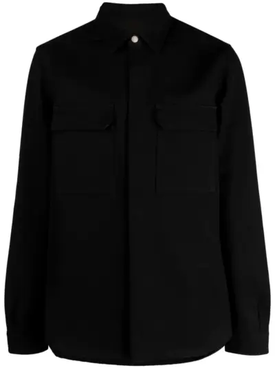 Rick Owens cotton long-sleeve shirt - Black