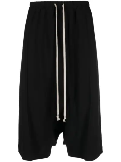 Rick Owens drop-crotch drawstring shorts - Black