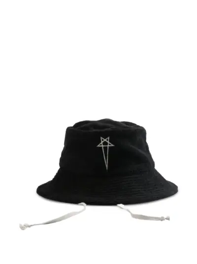 Rick Owens embroidered-motif bucket hat - Black