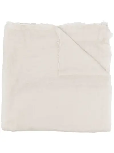 Rick Owens frayed cashmere-silk scarf - Neutrals