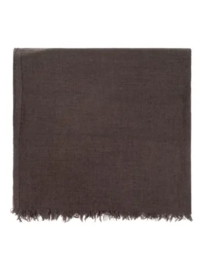 Rick Owens frayed scarf - Brown