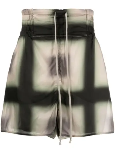 Rick Owens geometric-print drawstring shorts - Neutrals