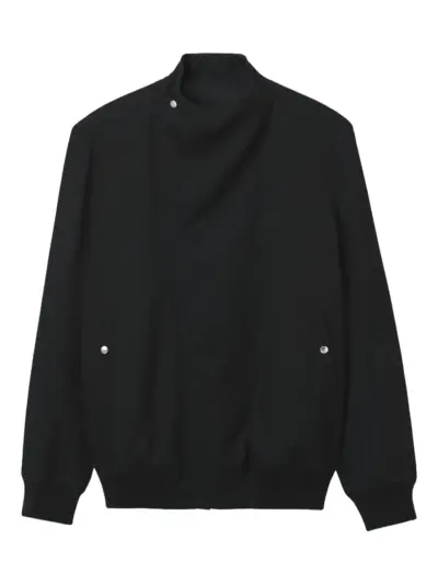 Rick Owens high-neck asymmetrical jacket - Black