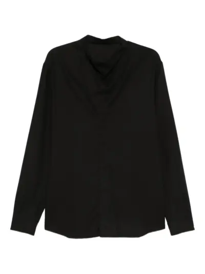 Rick Owens high-neck long-sleeve shirt - Black