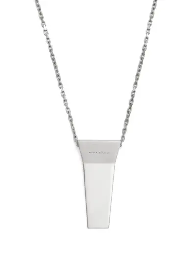 Rick Owens logo-engraved chain necklace - Silver