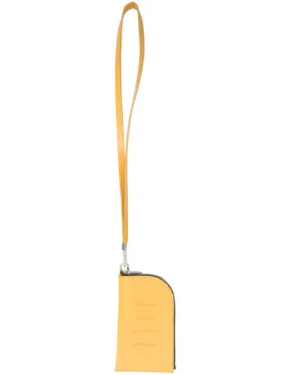 Rick Owens neck-strap leather wallet - Yellow