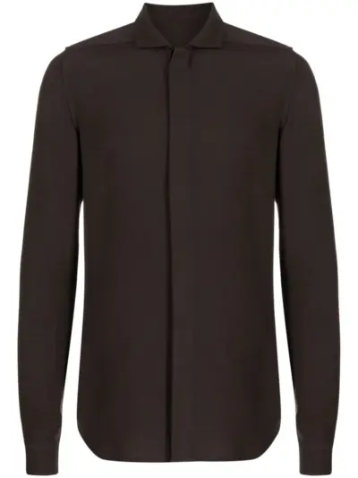 Rick Owens plain long-sleeve shirt - Brown
