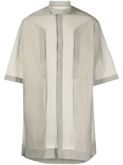 Rick Owens semi-sheer short-sleeve shirt - Neutrals