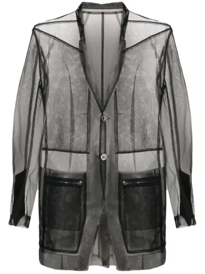 Rick Owens sheer buttoned shirt - Black