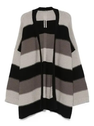Rick Owens striped wool cardigan - Black