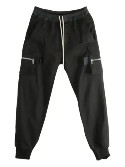Rick Owens zip-pocket drawstring trousers - Black