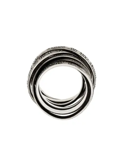 WERKSTATT:MÜNCHEN craved text detail ring - Metallic