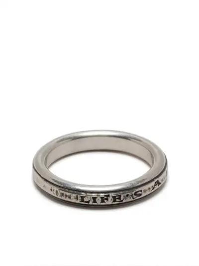 WERKSTATT:MÜNCHEN slogan-engraved ring - Silver