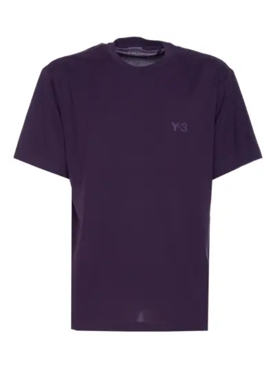 Y-3 logo-print crew-neck T-shirt - Purple