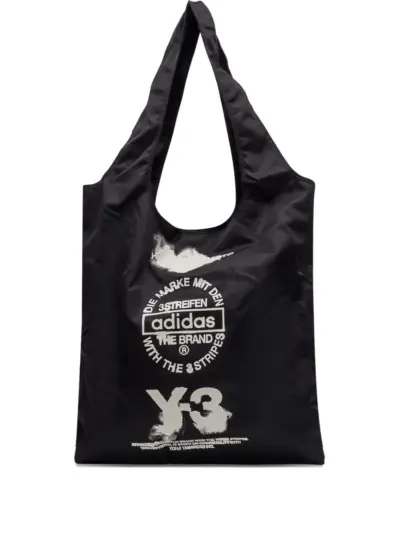 Y-3 logo-print tote bag - Black