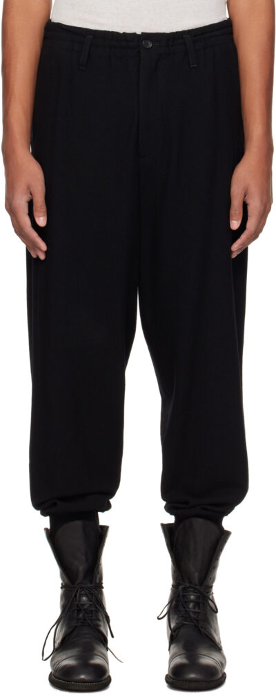 YOHJI YAMAMOTO Black R-Rib Trousers