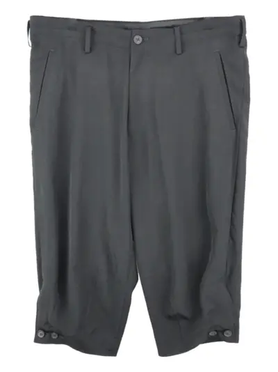 Yohji Yamamoto buttoned-hem shorts - Black