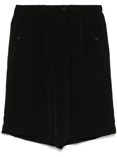 Yohji Yamamoto decorative-tabs shorts - Black