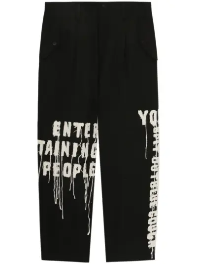 Yohji Yamamoto embroidered trousers - Black