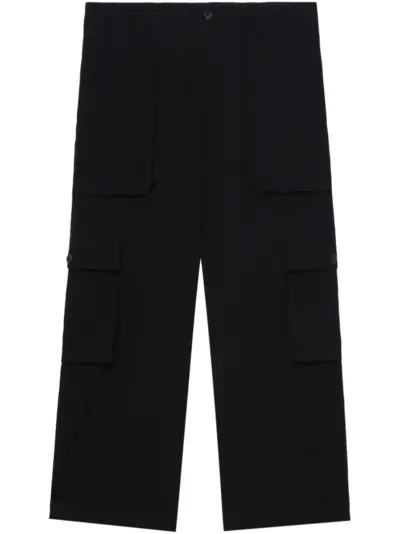 Yohji Yamamoto multi-pocket wool trousers - Black