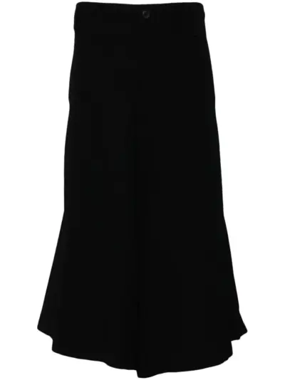 Yohji Yamamoto pleated cropped trousers - Black