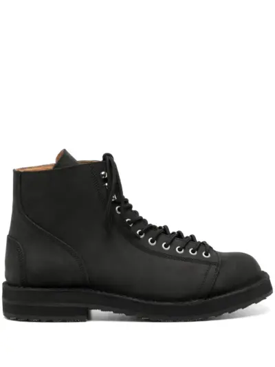 Yohji Yamamoto suede lace-up boots - Black