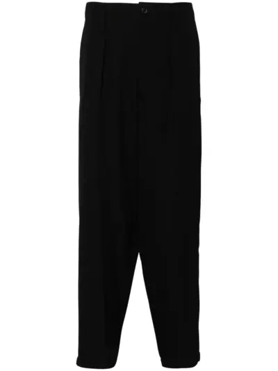 Yohji Yamamoto wool tapered trousers - Black