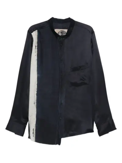 Ziggy Chen asymmetric silk shirt - Blue