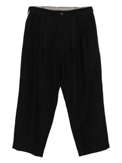 Ziggy Chen striped trousers - Brown