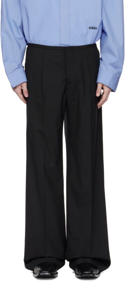 032c Black '032c Office Attire' Wide Leg Suit Trousers