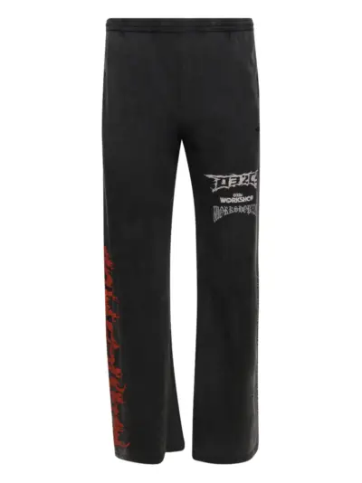 032c Telepresence graphic-print trousers - Black