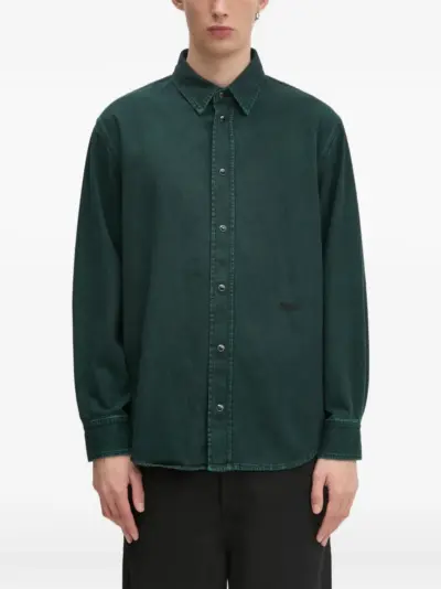 032c button-fastening denim shirt - Green
