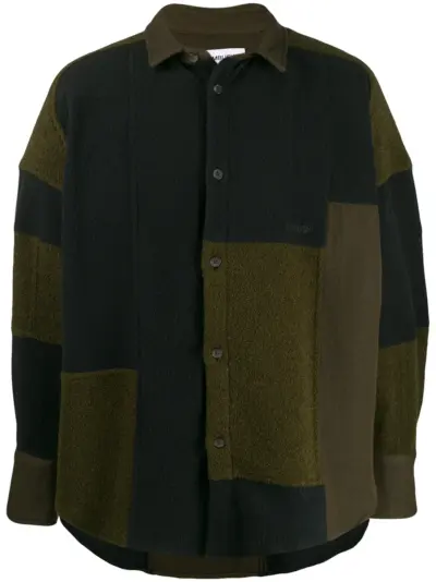 AMBUSH patchwork fleece jacket - Green