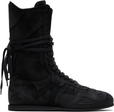 Ann Demeulemeester Black Palne High-Top Boxing Sneakers