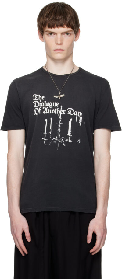 Ann Demeulemeester Black Standard Chandelier Print T-Shirt