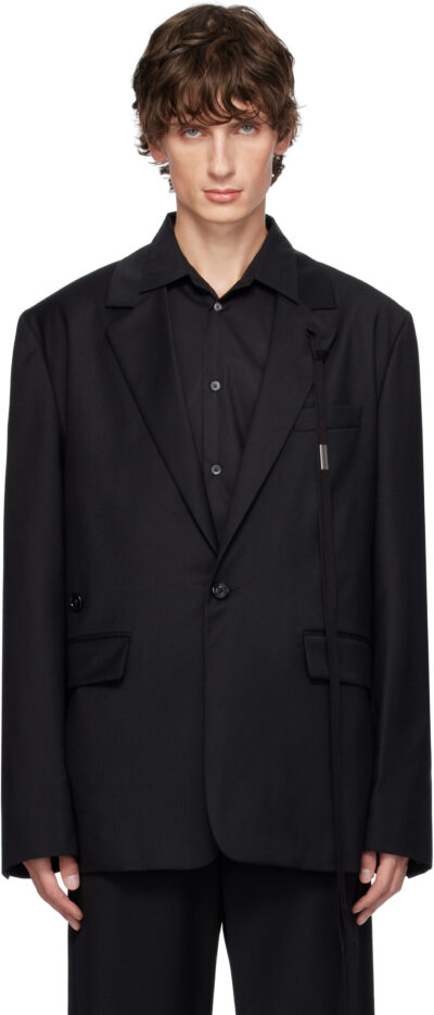 Ann Demeulemeester Black Thor Asymmetric Tailored Blazer