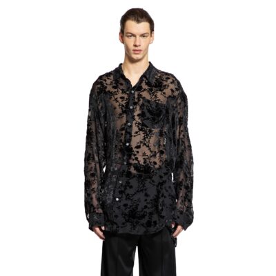 Ann Demeulemeester Mark High Comfort Shirt in Velvet Dévoré