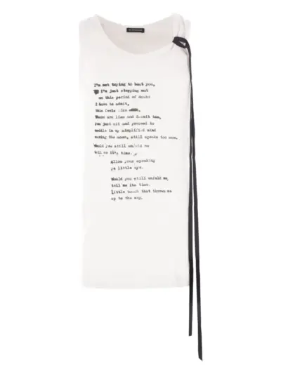 Ann Demeulemeester Seva ''Script'' tank top - White