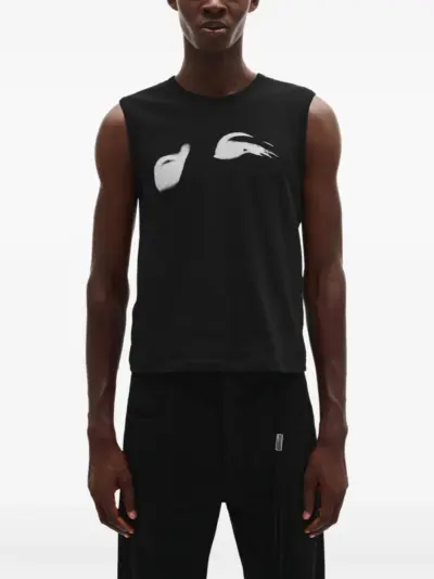 Ann Demeulemeester graphic-print tank top - 099 BLACK