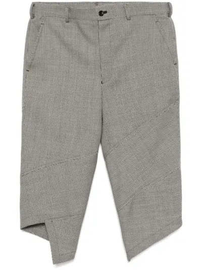 Black Comme Des Garçons 3/4 length herringbone trousers