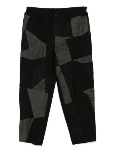 Black Comme Des Garçons Gabardine patchwork pants