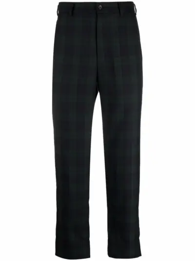 Black Comme Des Garçons check-print tailored trousers