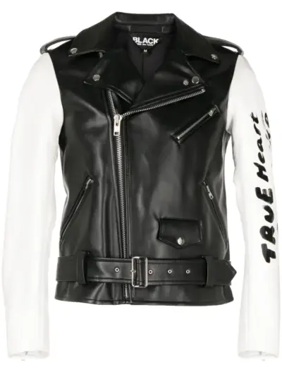 Black Comme Des Garçons contrasting-sleeves biker jacket